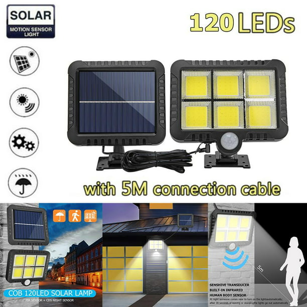 COB 120 LED Solar Wall Lights Motion Sensor Outdoor Garden Patio Security Lamp